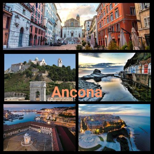 a collage of photos of different cities and buildings at Sweet Home in Falconara Marittima