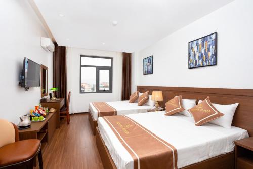 Lova arba lovos apgyvendinimo įstaigoje Victoria Hotel Ninh Binh