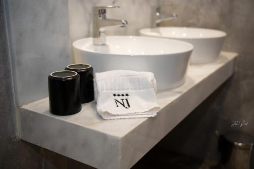 Phòng tắm tại NJ Hotel Rabat