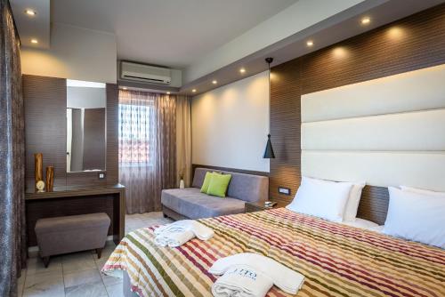 Ένα ή περισσότερα κρεβάτια σε δωμάτιο στο Lito Beach Hotel 