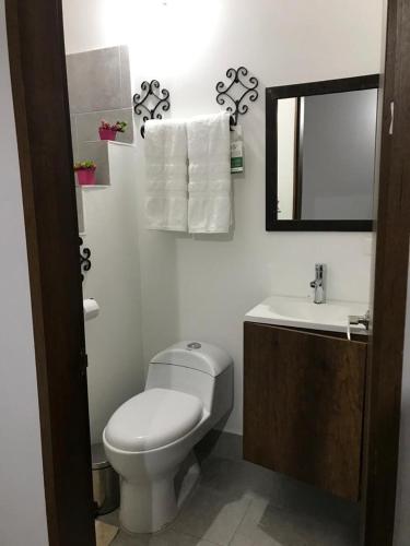 Koupelna v ubytování Hotel Saval Jerico