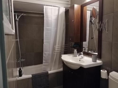 Ένα μπάνιο στο A City-center Seaview Penthouse at Oceanic