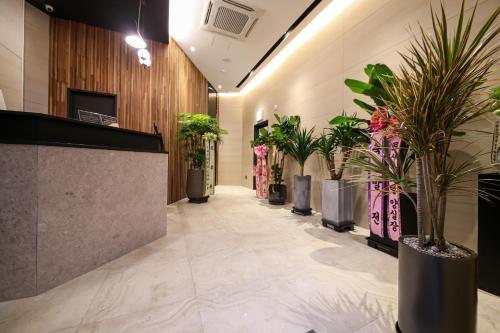 a large room with a bunch of plants in it at Songpa Boutique hotel XYM in Seoul