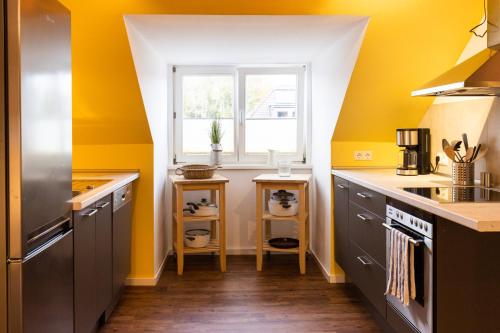Dapur atau dapur kecil di Villa Duck-Dich-Südheide