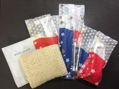 a bunch of different types of wrapping paper and an umbrella at JHotelTokyoGEO in Tokyo