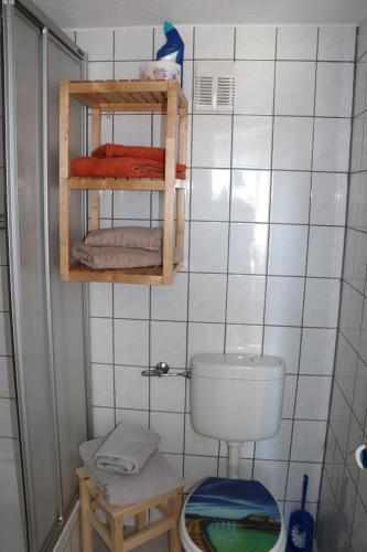 Koupelna v ubytování Fischhus Bormann