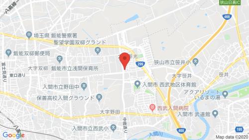a map with a red marker on it at ファミリー不向き!!素泊まり一棟貸切りではない個室の静かな方限定無料WiFi in Irumagawa