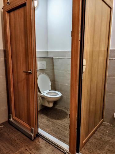 a bathroom with a toilet in a bathroom stall at Rezidence Kouty in Loučná nad Desnou