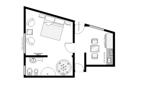 
The floor plan of Camps Bay Ruby Suite

