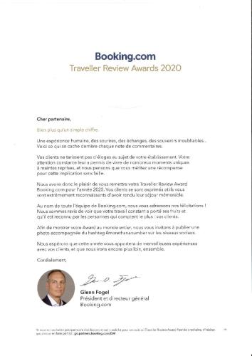 a screenshot of a page of a letter from the trumpagency treasuryagencyagency awards at Gite Sud de France-Carcassonne chez Léa in Aragon