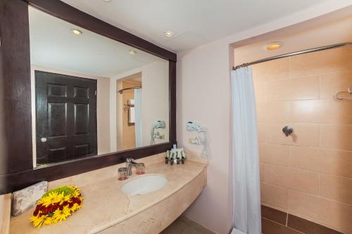 a bathroom with a sink, toilet, and shower at Occidental Papagayo ALL INCLUSIVE-Adults Only in Culebra