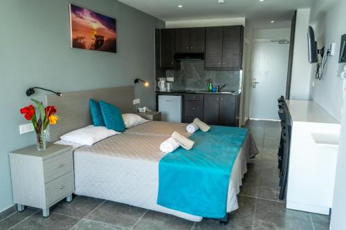 Η κουζίνα ή μικρή κουζίνα στο A.Maos Hotel Apartments 