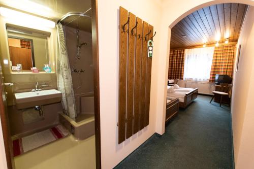 Koupelna v ubytování Hotel Vanda