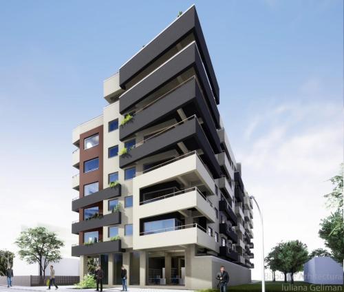 een weergave van een appartementsgebouw bij Topaz Central Apartment in Bacău