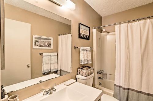 a bathroom with a sink and a toilet and a shower at Destin Townhome with Beach Access & 2 Pools! in Destin