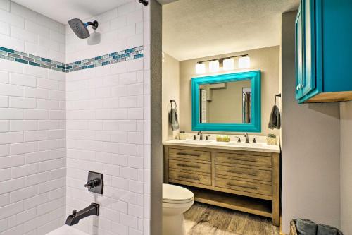 A bathroom at Bright, Renovated Apartment with Views of Pikes Peak