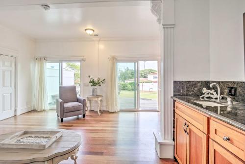 a kitchen with a sink and a table at San Diego Home with Yard - 2 Blocks to the Bay! in San Diego