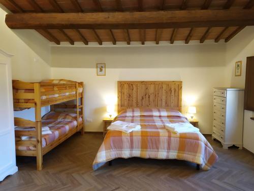 a bedroom with a bunk bed and a ladder at Il Mulino di Celle in Pistoia