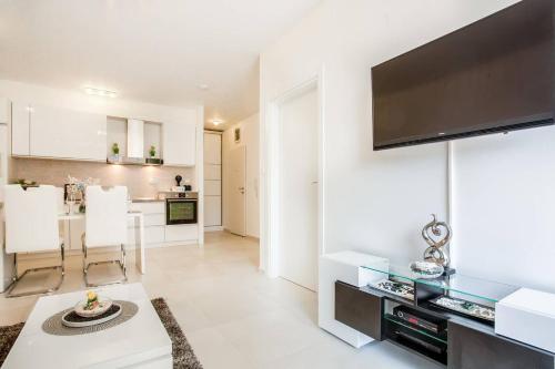 Kuchyň nebo kuchyňský kout v ubytování Lux Apartment Teodora Rafailovici