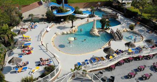 an overhead view of a pool at a resort at Camping Le Royan in Royan