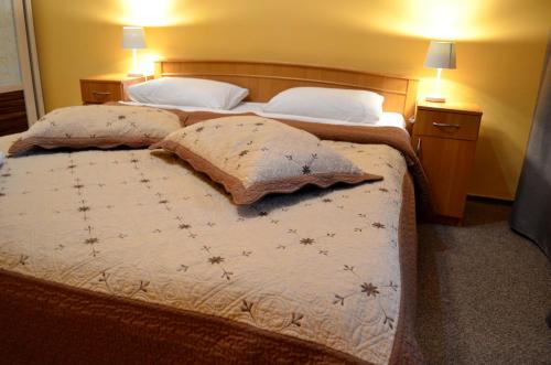 キーウにあるChapayev Apartmentsのベッドルーム1室(白い枕とランプ2つ付)