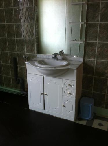 een badkamer met een wastafel en een spiegel bij Appartement Hyper Centre proche tram in Angers