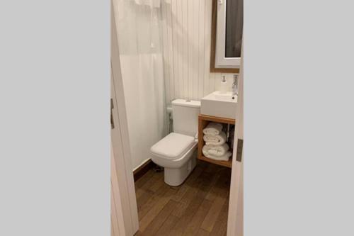 łazienka z toaletą i umywalką w obiekcie Depto en Jose Ignacio; gran vista y ubicacion (N) w mieście José Ignacio