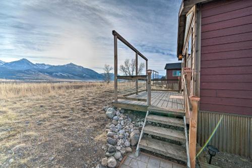 a wooden porch on the side of a house at Romantic Mountain Getaway - 1 Hour to Yellowstone! in Livingston