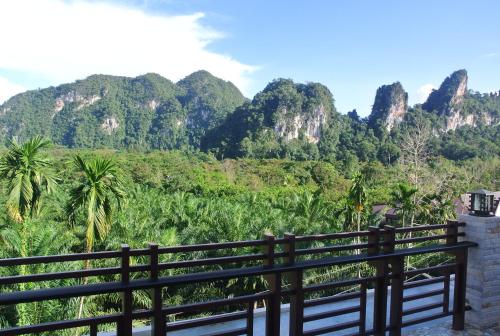a view of the mountains from a bridge at Khao Sok Nature Place - SHA Certified in Khao Sok