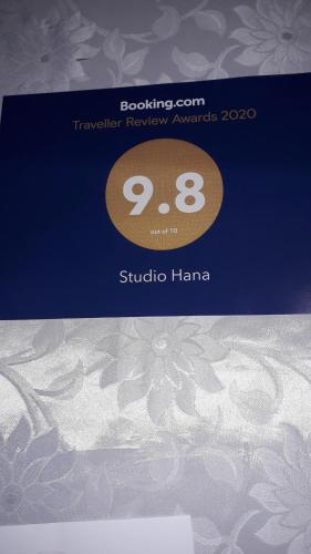 Sijil, anugerah, tanda atau dokumen lain yang dipamerkan di Studio Hana
