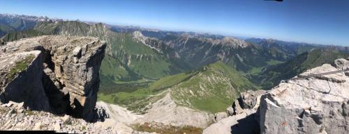 a view from the top of a rocky mountain at Ferienwohnung Heidi in Elmen
