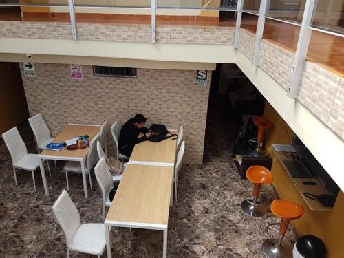 a man sitting at a table in a restaurant at Hotel Las Lomas in Huancayo