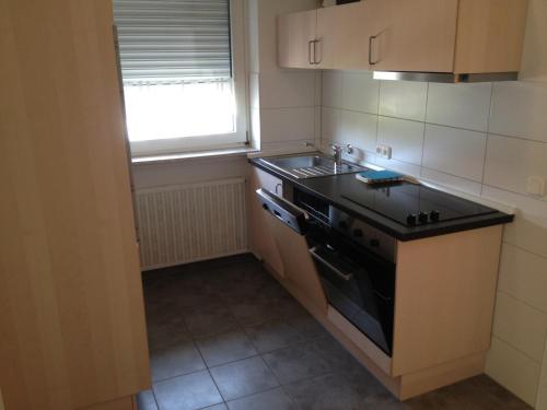 Kuchyň nebo kuchyňský kout v ubytování Gästehaus und Fewo Lamm Garni