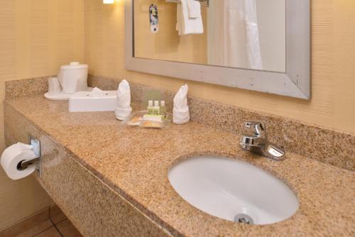 Vonios kambarys apgyvendinimo įstaigoje Ramada Plaza by Wyndham Sheridan Hotel & Convention Center