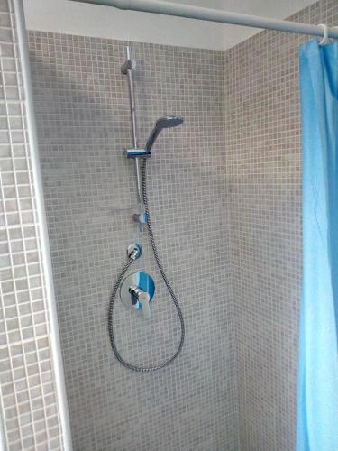a shower with a shower head in a bathroom at Appartamento Vela Azzurra in Peschici