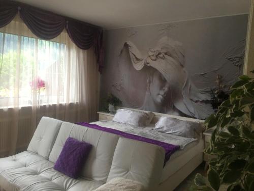 Una cama o camas en una habitación de Ferienhaus Kramser