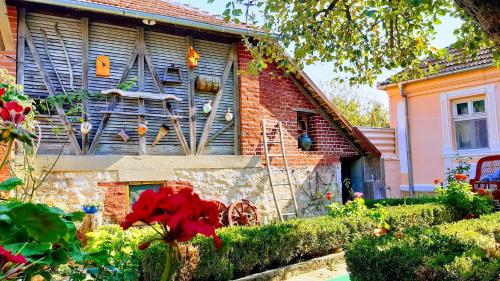 a house with a window with a shutter at Vila Milenovic Rajacke Pivnice in Rajac