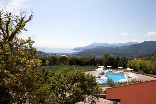 a view of a resort with a swimming pool at B&B Villa Setharè in Salerno