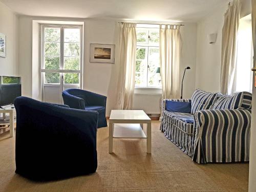 Ruang duduk di Ferienwohnung Techin am Schaalsee