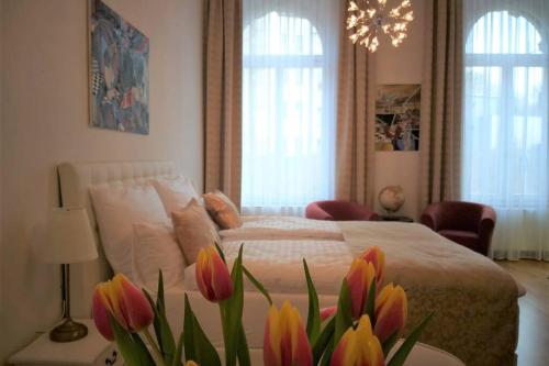 Ένα ή περισσότερα κρεβάτια σε δωμάτιο στο Apartments MUSIKVIERTEL