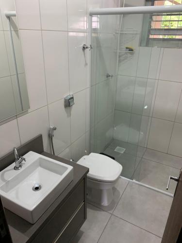 Koupelna v ubytování Casa Guarda do Embaú