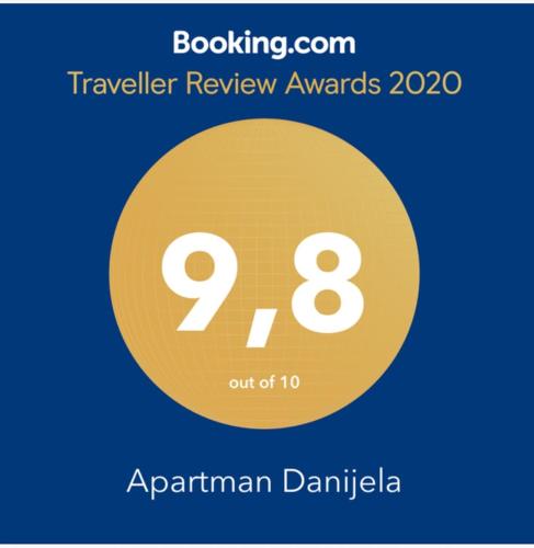 Сертификат, награда, вывеска или другой документ, выставленный в Apartman Danijela