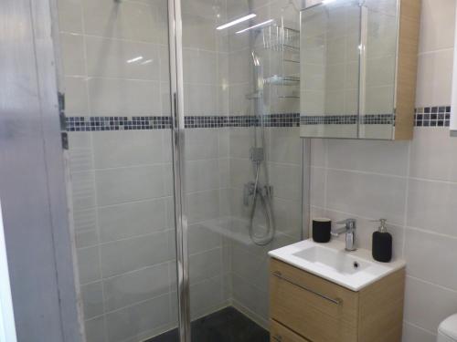 a bathroom with a shower and a sink at LE 31 in Cannes