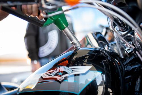 a close up of the front of a motorcycle at Resotel in Villares de la Reina