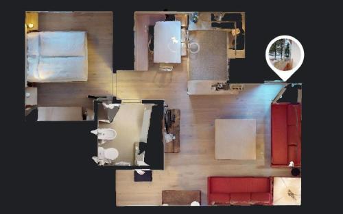 サンモリッツにあるBalcun Tort 9の家具付きリビングルーム写真のコラージュ