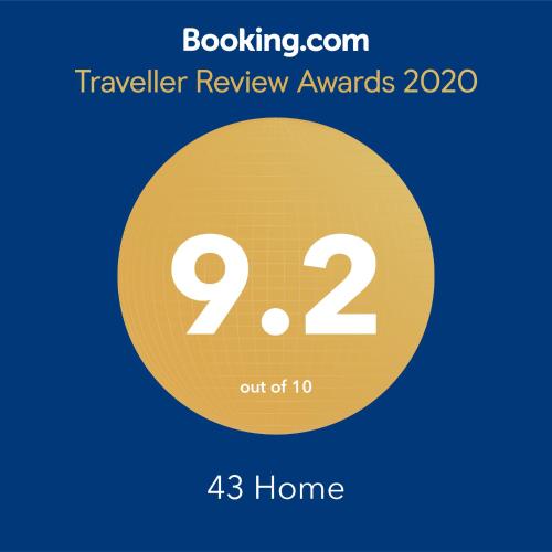 Certifikát, hodnocení, plakát nebo jiný dokument vystavený v ubytování 43 Home