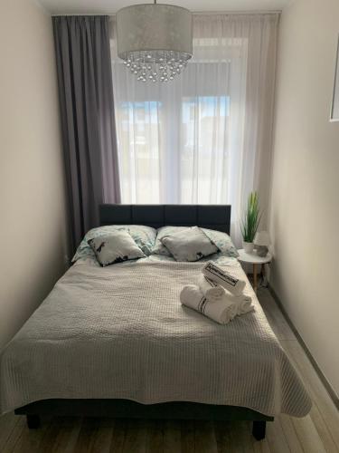 Ένα ή περισσότερα κρεβάτια σε δωμάτιο στο Apartament Walczaka 11 MIEJSCE PARKINGOWE