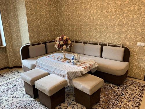Χώρος καθιστικού στο Sitorabonu-Guest House