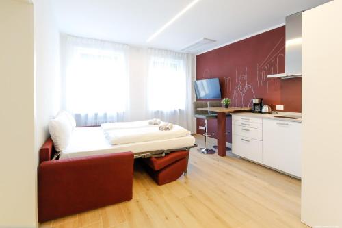 Kuchyň nebo kuchyňský kout v ubytování Apartment Terme