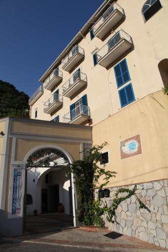 a large building with an archway in front of it at Le Terrazze di Cristina in Vietri sul Mare